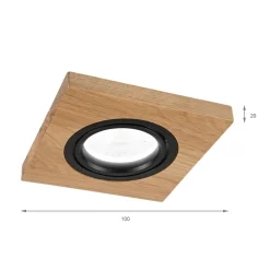 Indbygget loftslampe Tobby, 10 x 10 cm, 3-sæt Egetræ GU10^Lamkur Lighting Sale