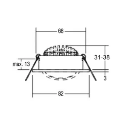 Deko-Light Indbygningsspots>Indbygget spotlight med LED Dione 3.000 K hvid