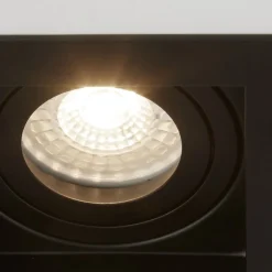 Searchlight Indbygningslampe Grid Two, 2 lyskilder, sort, 18,5x10 cm, aluminium, GU10