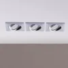 Lindby Loftlamper|Indbygningsspots>Indbygningslamper i krom med LED, kantet sæt med 3 stk