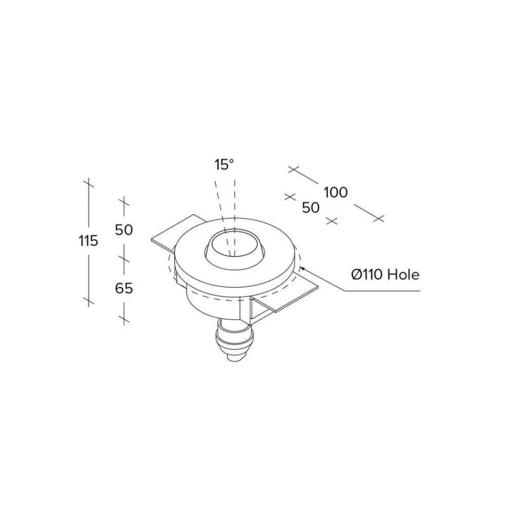 TECNICO by Sforzin Indbygningsspots>Indbygningsspot Lelanto, sort, gips, Ø 10 cm, GU10