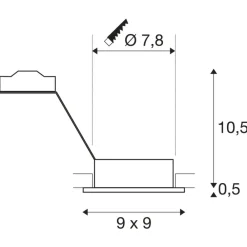SLV Indbygningsspot New Tria 1 GU, svingbar