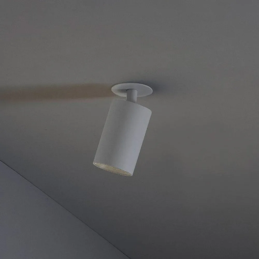 FARO BARCELONA Indbygningsspot Stan, hvid, aluminium, Ø 6 cm