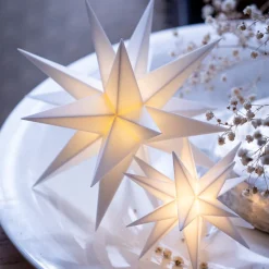 Indendørs dekostjerne 18 takker, Ø 12 cm, hvid^STERNTALER