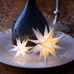 Indendørs dekostjerne 18 takker, Ø 12 cm, hvid^STERNTALER