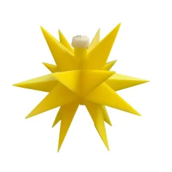 Deco Trend Indendørs LED-stjerne, 18 takker, Ø 12 cm, gul