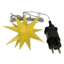 Deco Trend Indendørs LED-stjerne, 18 takker, Ø 12 cm, gul