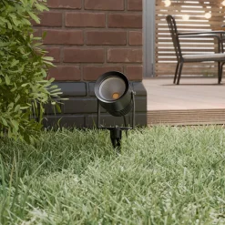 Irina udendørs LED-spot, sæt med 3, jordspyd, stik, grå^Lucande Sale