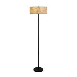 Searchlight Gulvlamper>Isla gulvlampe, Ø 40 cm, brun, beige, bambus, stål