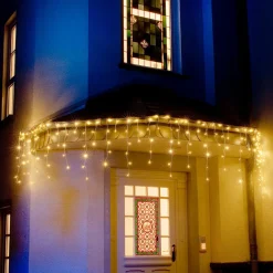 Konstsmide Christmas Julepynt|Lysnet, Lysforhæng>Isregn LED-lysforhæng, varmhvid, hvid, 3m