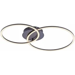 JUST LIGHT. GmbH Loftlamper>Ivanka LED-loftlampe, to ringe, sort