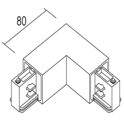 90° hjørnejord udvendigt til LKM quadro, sort^Ivela Hot