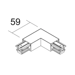 L-forbindelsesstykke SQUARE 48 V, sort, beskyttelsesleder til venstre^Ivela Sale