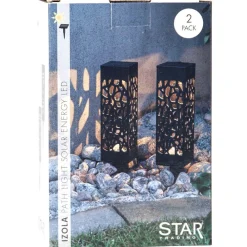 STAR TRADING Izola LED-solcellelampe, jordspyd sæt med 2