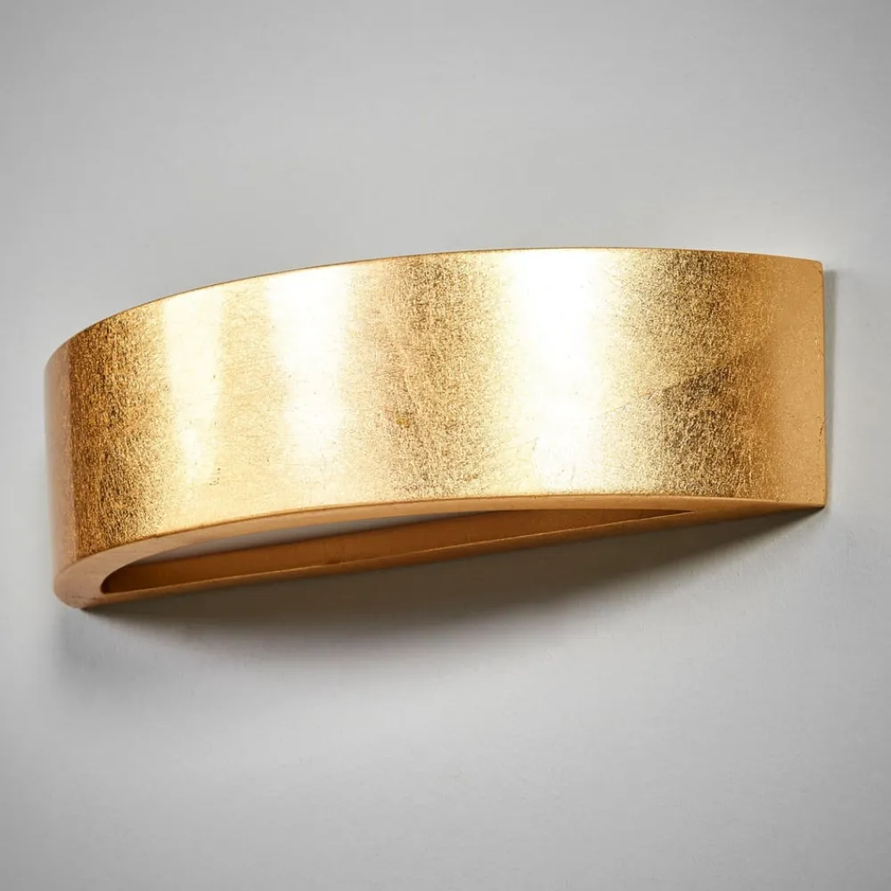 Lindby Jasin - væglampe med gylden overflade