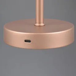 Jeff LED genopladelig bordlampe, kaffe, højde 30 cm, metal^Reality Leuchten Clearance