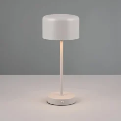 Jeff LED genopladelig bordlampe, grå, højde 30 cm, metal^Reality Leuchten Outlet