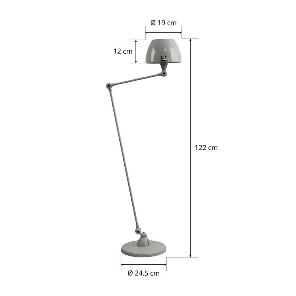 Jieldé Gulvlamper|Gulvlamper>Aicler AIC833 gulvlampe 80+30 cm, grå