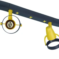 Børn Niermann Standby Joan loftspot, blå-gul, 70 cm, plast, 4 x GU10