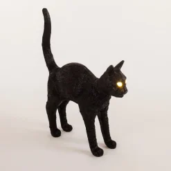 SELETTI Jobby The Cat deko LED-bordlampe, sort