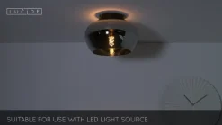 Lucide Judi loftslampe af glas, Ø 30,5 cm