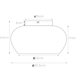 Lucide Judi loftslampe af glas, Ø 30,5 cm