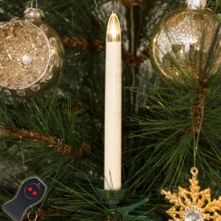 Konstsmide Christmas Juletræslys LED kabelløs 16 cm, hvid, 10 lyskilder