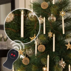 Konstsmide Christmas Juletræslys LED kabelløs 16 cm, hvid, 10 lyskilder