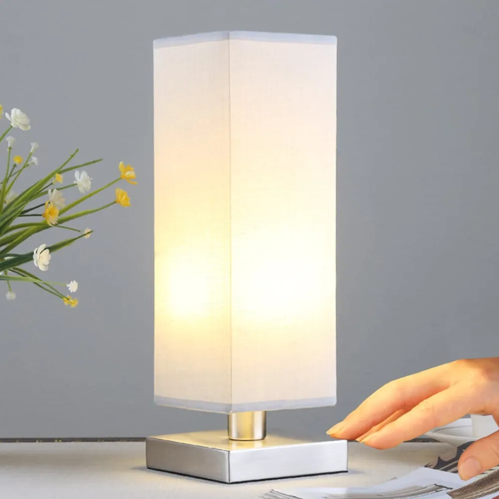 Lindby Julina - tekstil-natbordslampe i grå