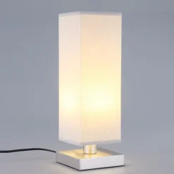 Lindby Julina - tekstil-natbordslampe i grå