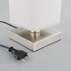 Lindby Julina - tekstil-natbordslampe i grå