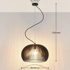 Jusra pendellampe i sort metal, 1 lyskilde.^Lindby Discount