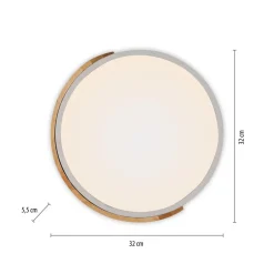 JUST LIGHT. Bila LED-loftslampe, hvid, Ø 32 cm, træ^JUST LIGHT. GmbH Clearance
