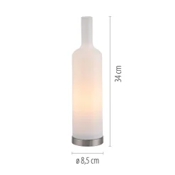 JUST LIGHT. bordlampe Bottle, opal hvid, glas, E14^JUST LIGHT. GmbH Online