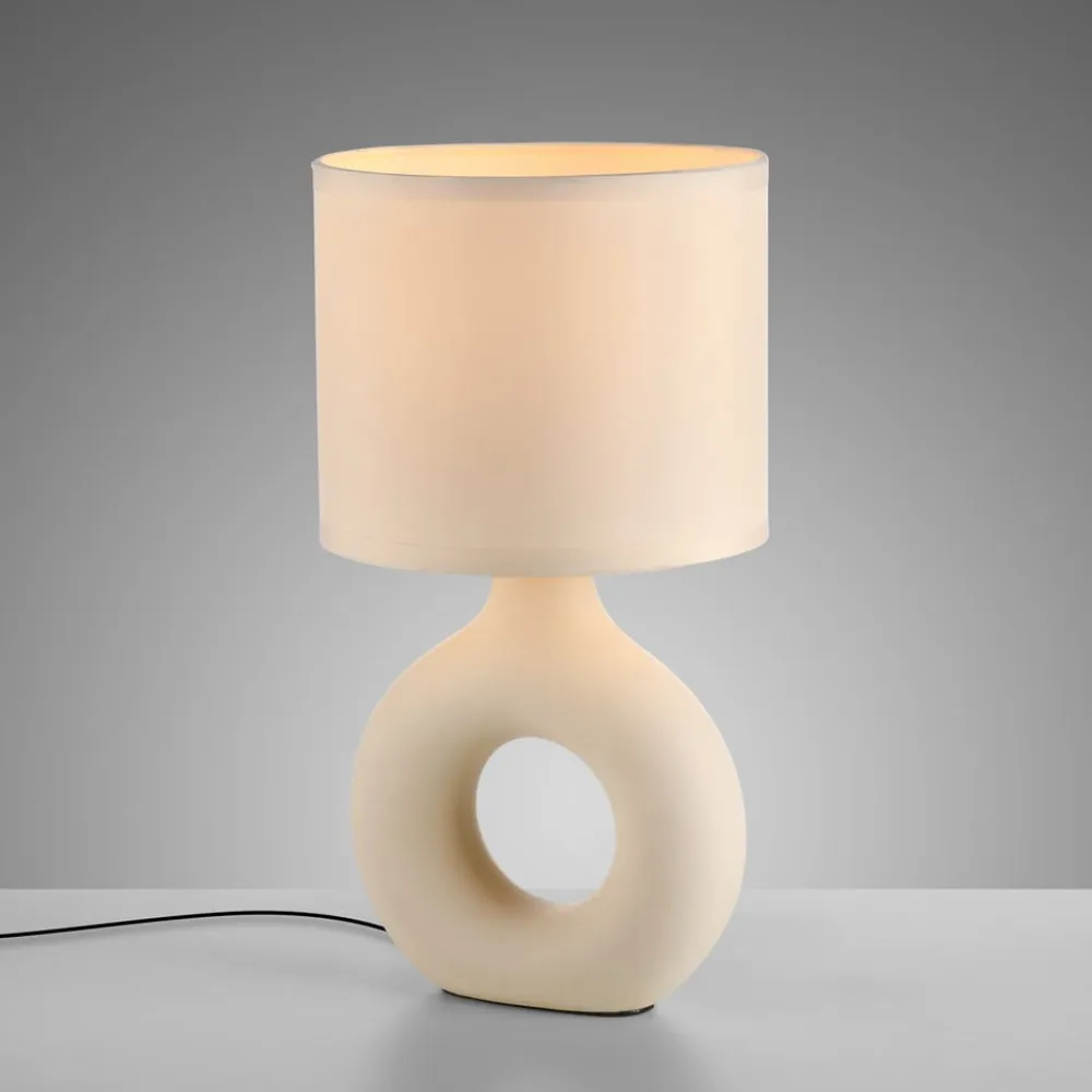 JUST LIGHT. GmbH Bordlamper>JUST LIGHT. Carara bordlampe, keramisk fod, beige
