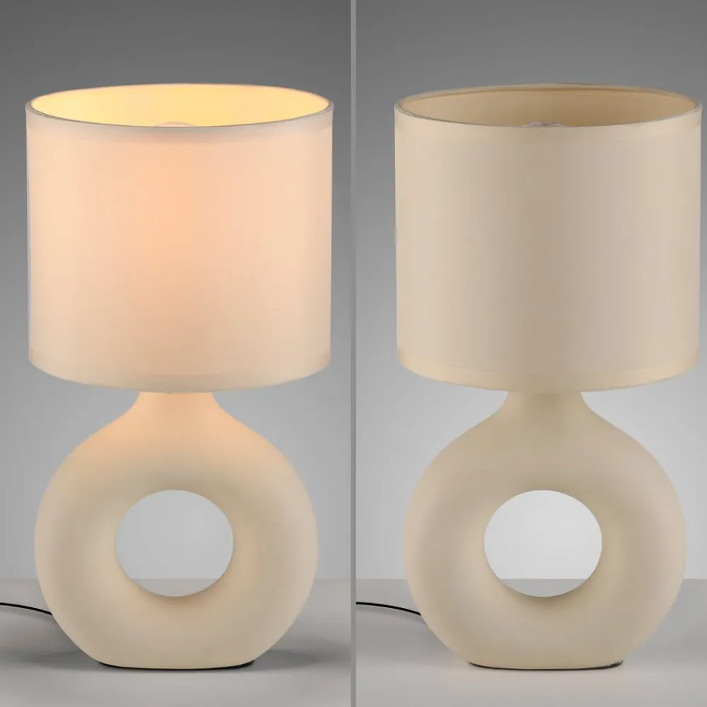 JUST LIGHT. GmbH Bordlamper>JUST LIGHT. Carara bordlampe, keramisk fod, beige
