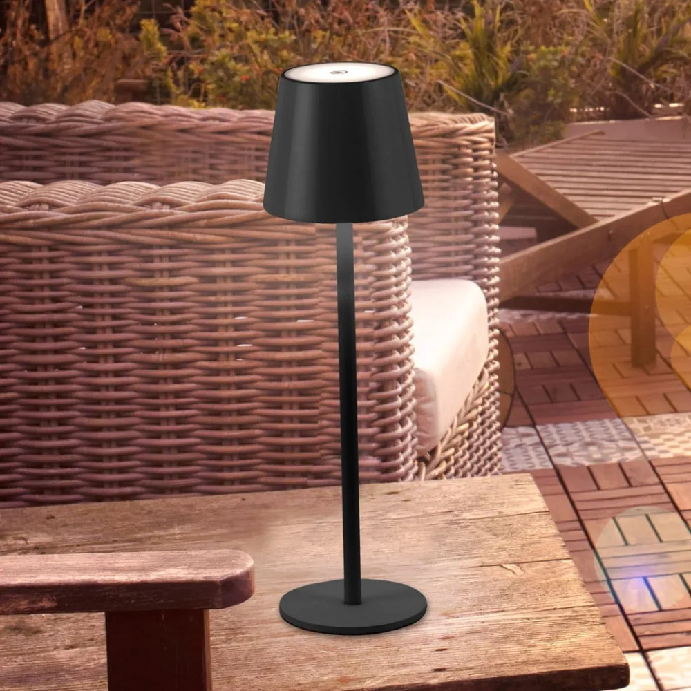 JUST LIGHT. GmbH Dekorationsbelysning>JUST LIGHT. Euria LED-bordlampe, sort, jern IP54