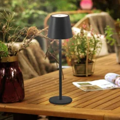 JUST LIGHT. GmbH Dekorationsbelysning>JUST LIGHT. Euria LED-bordlampe, sort, jern IP54