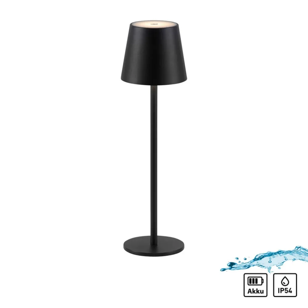 JUST LIGHT. GmbH Dekorationsbelysning>JUST LIGHT. Euria LED-bordlampe, sort, jern IP54