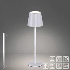 JUST LIGHT. GmbH JUST LIGHT. Euria LED-bordlampe, hvid, jern, IP54