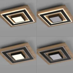 JUST LIGHT. LED loftlampe Tola, kantet, 2 lyskilder, træ, 3000 K^JUST LIGHT. GmbH Hot