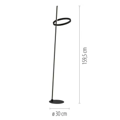 JUST LIGHT. GmbH JUST LIGHT. LED-gulvlampe Ritus sort jern Dæmper 3.000 K