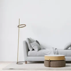 JUST LIGHT. GmbH Gulvlamper|Gulvlamper>JUST LIGHT. LED-gulvlampe Ritus sand, jern, dæmper, 3.000 K