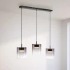 JUST LIGHT. LED-hængelampe Elio, røget glas, 3 lyskilder, sort^JUST LIGHT. GmbH Online