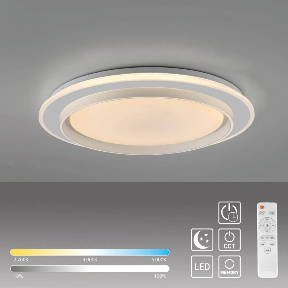 JUST LIGHT. GmbH Arbejdsrum/Kontor|Loftlamper>JUST LIGHT. LED-loftslampe Lago Ø 49,3 cm CCT fjernbetjening