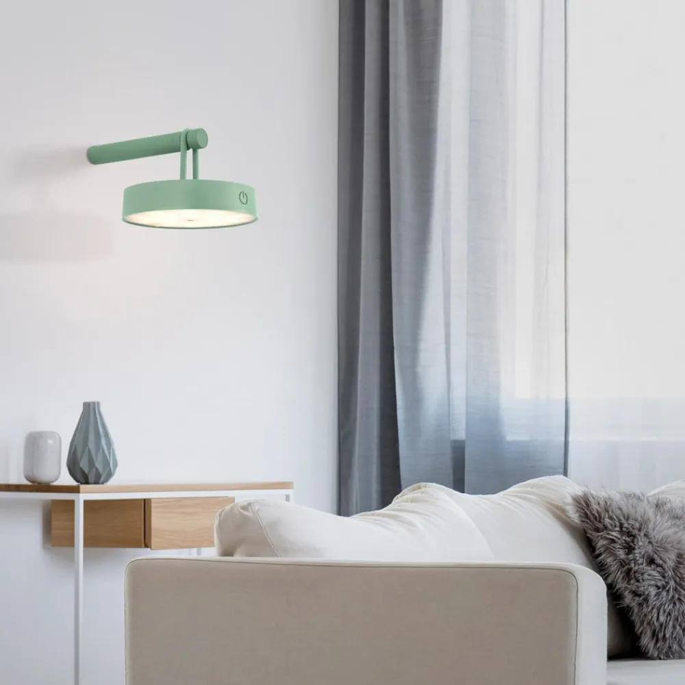 JUST LIGHT. GmbH JUST LIGHT. LED-væglampe Arma, grøn, plast IP44