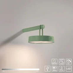 JUST LIGHT. GmbH JUST LIGHT. LED-væglampe Arma, grøn, plast IP44