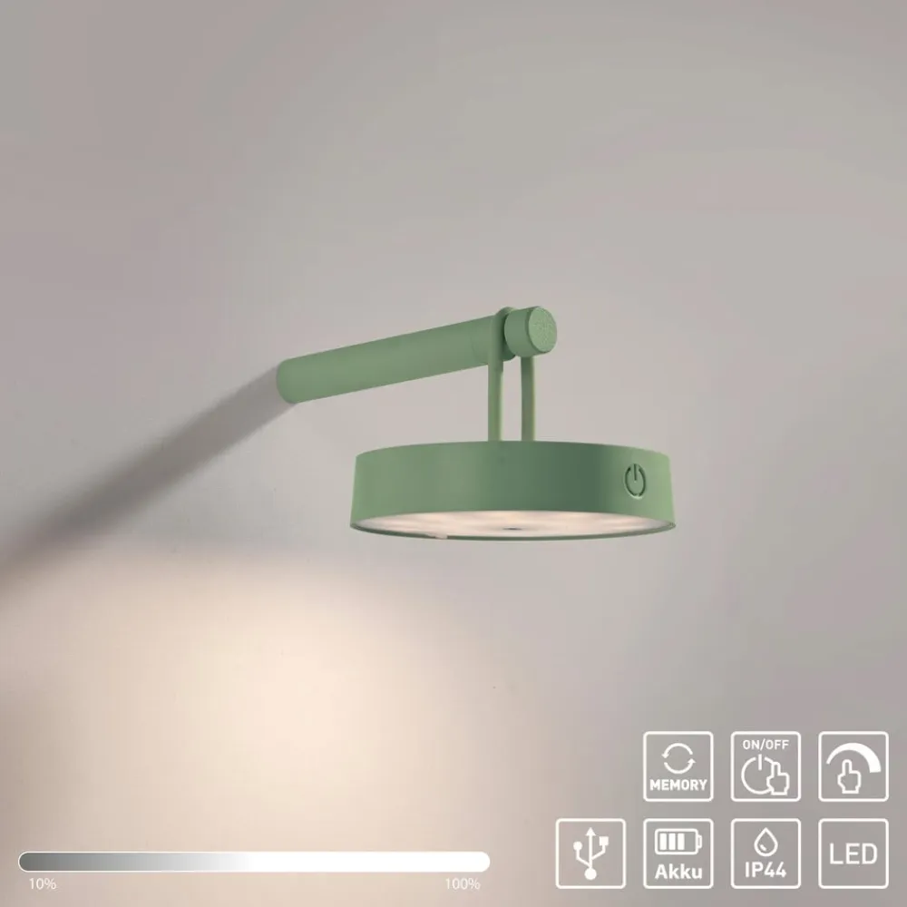 JUST LIGHT. GmbH JUST LIGHT. LED-væglampe Arma, grøn, plast IP44