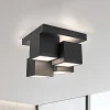 JUST LIGHT. GmbH Loftlamper|Loftlamper>JUST LIGHT. Loftlampe Tetris, jern, 3000 K, sort