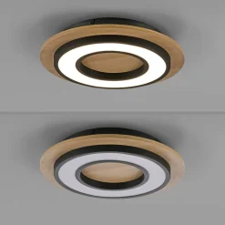 JUST LIGHT. GmbH JUST LIGHT. Loftlampe Tola, rund, træ, 3.000 K